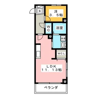 プレミアムキャッスル小牧中央【7階】の間取り
