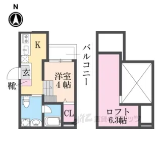 フォンテーヌ武庫川【2階】の間取り