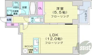 マストライフ南4条【4階】の間取り
