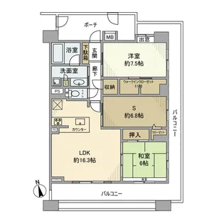 グランシエロ越谷【5階】の間取り