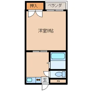 1DKの間取り画像