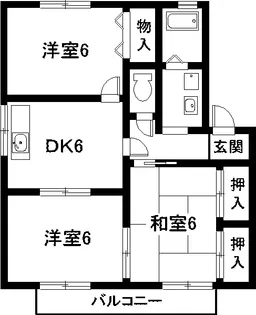愛知県東海市中央町6【アパート】の間取り
