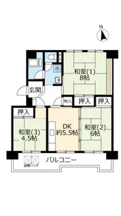 UR洛西境谷東【3階】の間取り