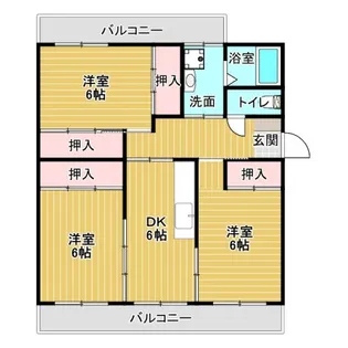 ファミールマンション広川【2階】の間取り