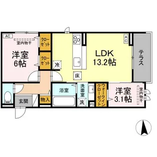 D-ROOM住吉メゾン・ド・シャノワール【3階】の間取り