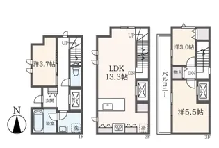 東京都渋谷区広尾3【一戸建】の間取り