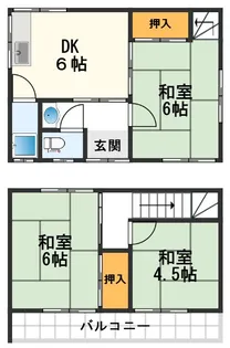 大阪府高槻市別所本町【一戸建】の間取り