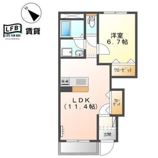 コンフィード本橋II【1階】の間取り