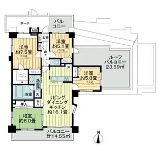 レクセルマンション川越大手町【5階】の間取り