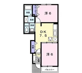 カーサ.ヴィオラ【1階】の間取り