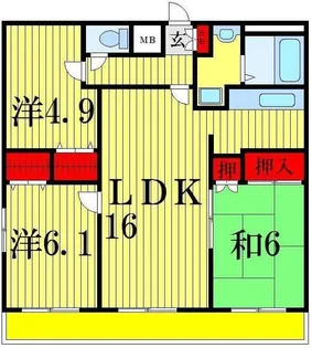 シティハイム八広はなみずき【2階】の間取り