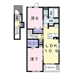 広島県福山市神辺町字徳田【アパート】の間取り
