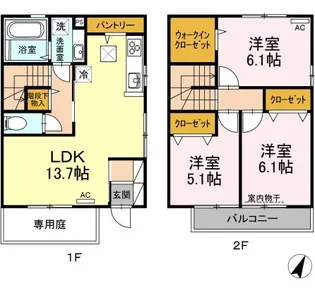 高知県南国市岡豊町小蓮【一戸建】の間取り