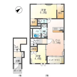 カルム・ビータ【1階】の間取り