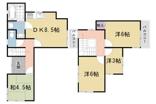 京都府京都市右京区宇多野御池町【一戸建】の間取り
