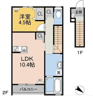 広島県福山市大門町4【アパート】の間取り
