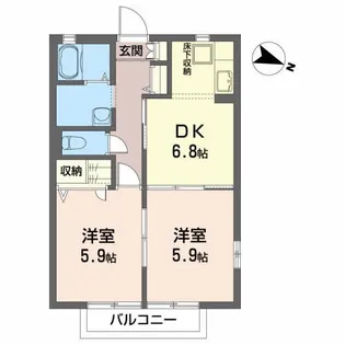 2DKの間取り画像