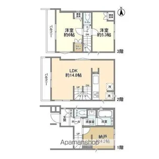 神奈川県川崎市中原区井田1【一戸建】の間取り
