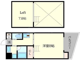大阪府大阪市北区錦町【マンション】の間取り