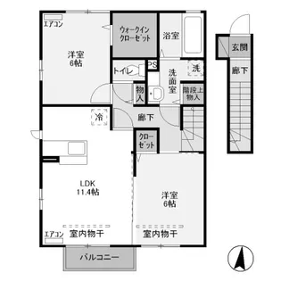 サンクレールB【2階】の間取り