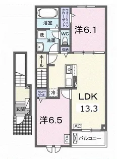 2LDKの間取り画像