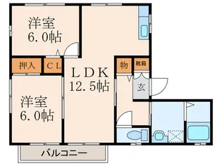 福岡県北九州市小倉南区高野1【アパート】の間取り