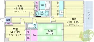 フォンティーヌ・スガワラ【2階】の間取り