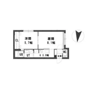 グランメール北18条【4階】の間取り