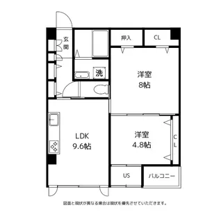 シャトー安野屋【4階】の間取り