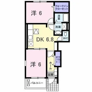 サンパティーク・パレス D【1階】の間取り