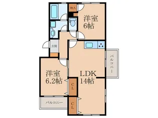 CANDEO沼本町【3階】の間取り