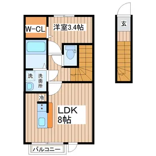 Casa Tela (カーサ テラ)【2階】の間取り