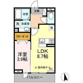 Aーroom寒河江【2階】の間取り