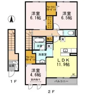 ベルク・ボヌール【2階】の間取り