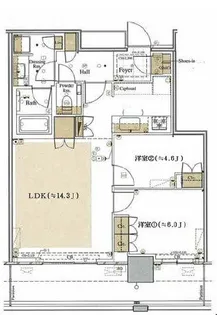 ザ・タワー横浜北仲【6階】の間取り