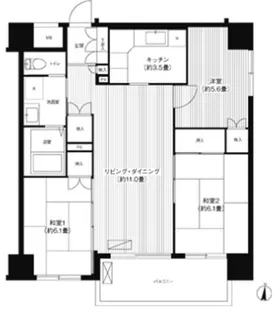 武蔵中原レジデンス【4階】の間取り