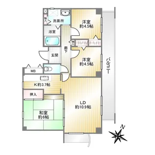 ラ・セーヌ兵庫【7階】の間取り