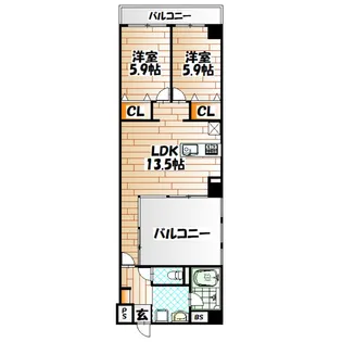 KSKコアプレイス門司港II【2階】の間取り