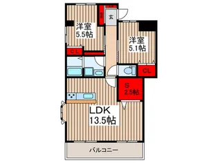 ピアチェヴォ-レ浦和【6階】の間取り