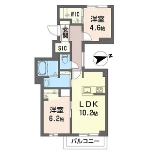 シャーメゾン湘南寒川【2階】の間取り
