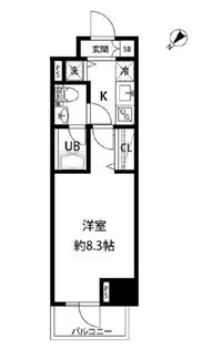 ルクレ日本橋馬喰町【8階】の間取り
