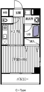メズューセラ五橋【6階】の間取り