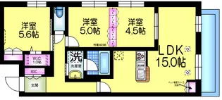 シャルマンおおたかの森【1階】の間取り