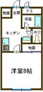 ビュウビレッヂ轟【4階】の間取り