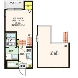 ハーモニーテラス福住町【1階】の間取り