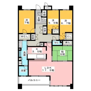 シャトレ愛松 今伊勢【10階】の間取り