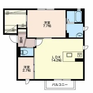 クラヴィエ碓井【1階】の間取り