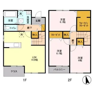 ドエルコート里吉 Dの間取り