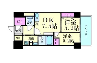 パークアクシス新栄【7階】の間取り