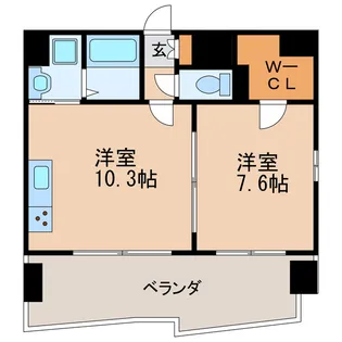 アゲート 白壁【10階】の間取り